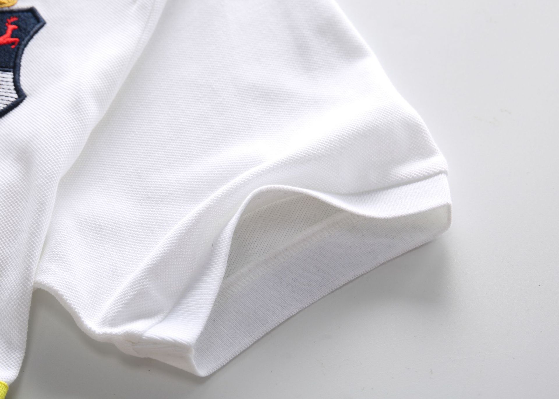 Polo uomo cotone maniche corte color-block di alta qualità_voghion.com