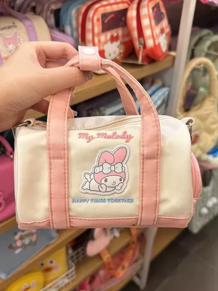 High-Quality Cylindrical Cartoon Handbag, Cute Strawberry Panda Crossbody Bag, Portable Children's Shoulder Bag