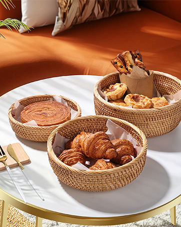 Hand-Woven Rattan Basket Set
