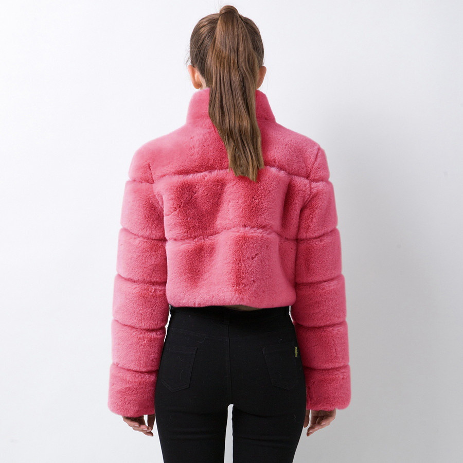Abbigliamento Donna Pelliccia Giacca Donna Pelliccia Cuciture Orizzontali Pelliccia Artificiale_voghion.com