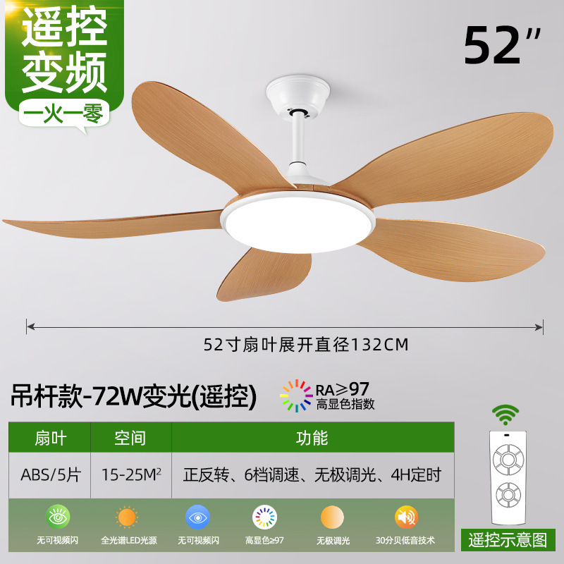北欧LED2025款吸顶灯餐厅风扇灯家用大风力变频一体式护眼吊扇灯|undefined