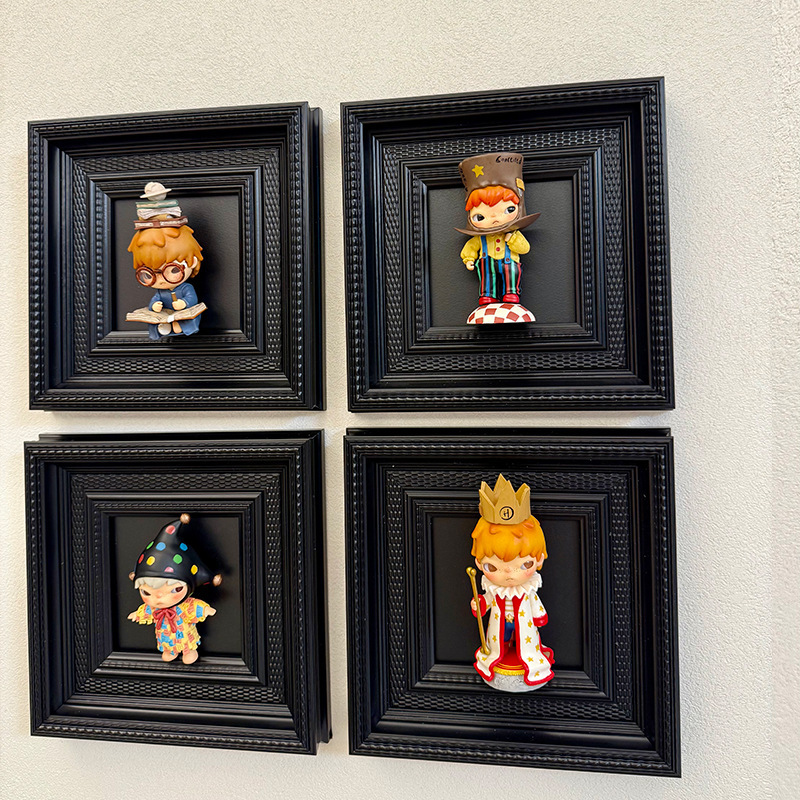 泡泡玛特盲盒相框小野星星人手办展示黑色装饰diy装饰磁吸画框|undefined