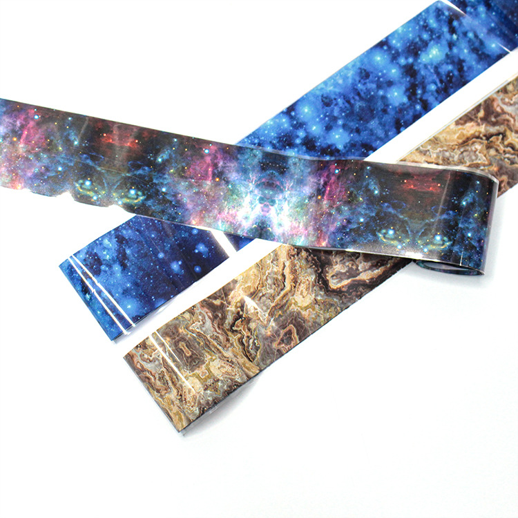 Transferencia de Arte de uñas de Navidad Fabricante de pegatinas de cielo estrellado Nuevo arte de uñas cielo estrellado pegatinas traje floreciente cielo estrellado papel al por mayor