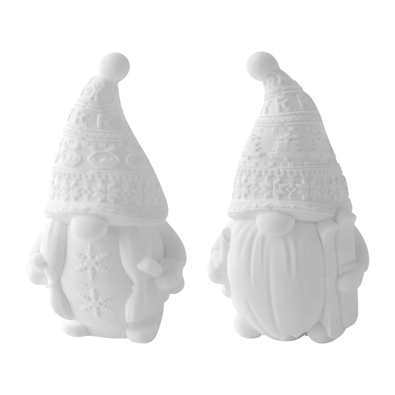 Jiahuimei esquí enano vela molde de silicona DIY hecho a mano aromaterapia vela decoración de yeso herramienta abrasiva