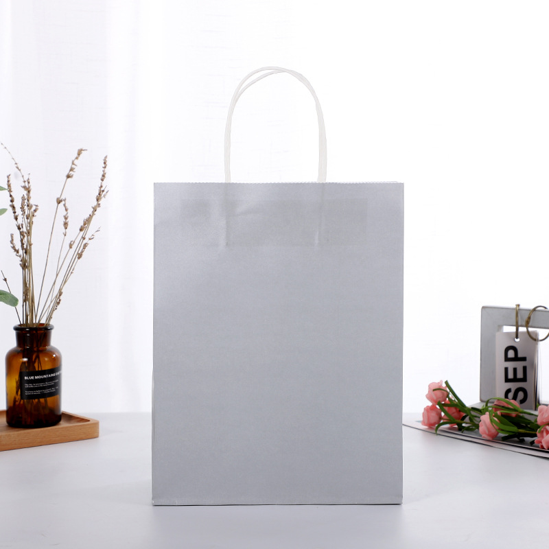 纸质牛皮纸袋手提袋奶茶外卖打包带礼品包装服装淘宝外贸可加工