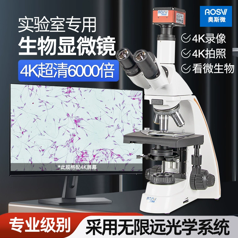 Биологический микроскоп AOSVI 4K с ультрачетким изображением для наблюдения за микробными бактериальными клетками L208-HK830