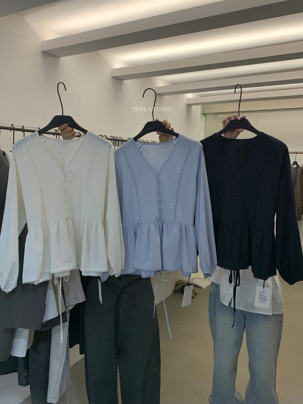 【MISS密思家正品店】休闲简约气质蕾丝拼接小衫女装W670|undefined