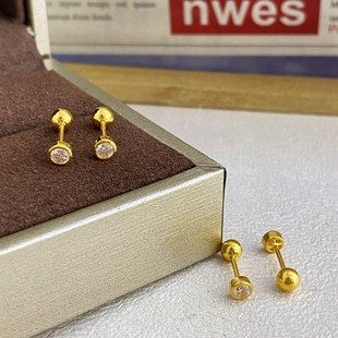 Shuibei Gold Earrings Popular 5g Gold Fashion Versatile Series Earrings 999 Pure Gold Earrings and Ear Hooks