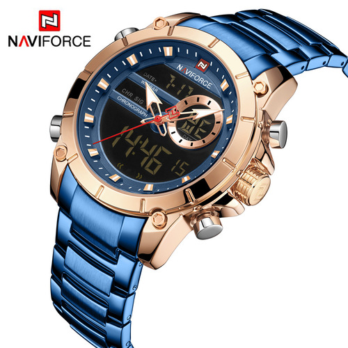 NAVIFORCE Lingxiang 9163 New Men's Watch, Steel Strap, Date Display, Business-Casual, Water-Resistant, Analog Quartz Watch