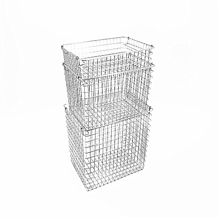 苏州生产高度20cm长方体网框 带把手篮筐