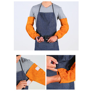 Spark leather sleeve anti-high temperature anti-protection anti-protection sleeve cowhide labor protection sleeve cowhide hot welder welding spatter sleeve