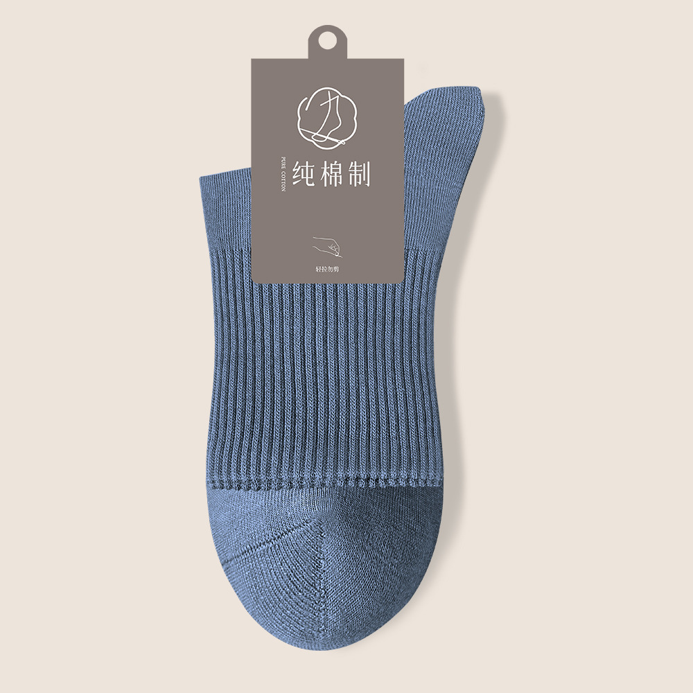 95%純綿ソックス メンズ 秋冬 ノンボーン ミドル丈 7A抗菌 吸汗 防臭 ビジネス メンズ スポーツ レジャー ロングソックス