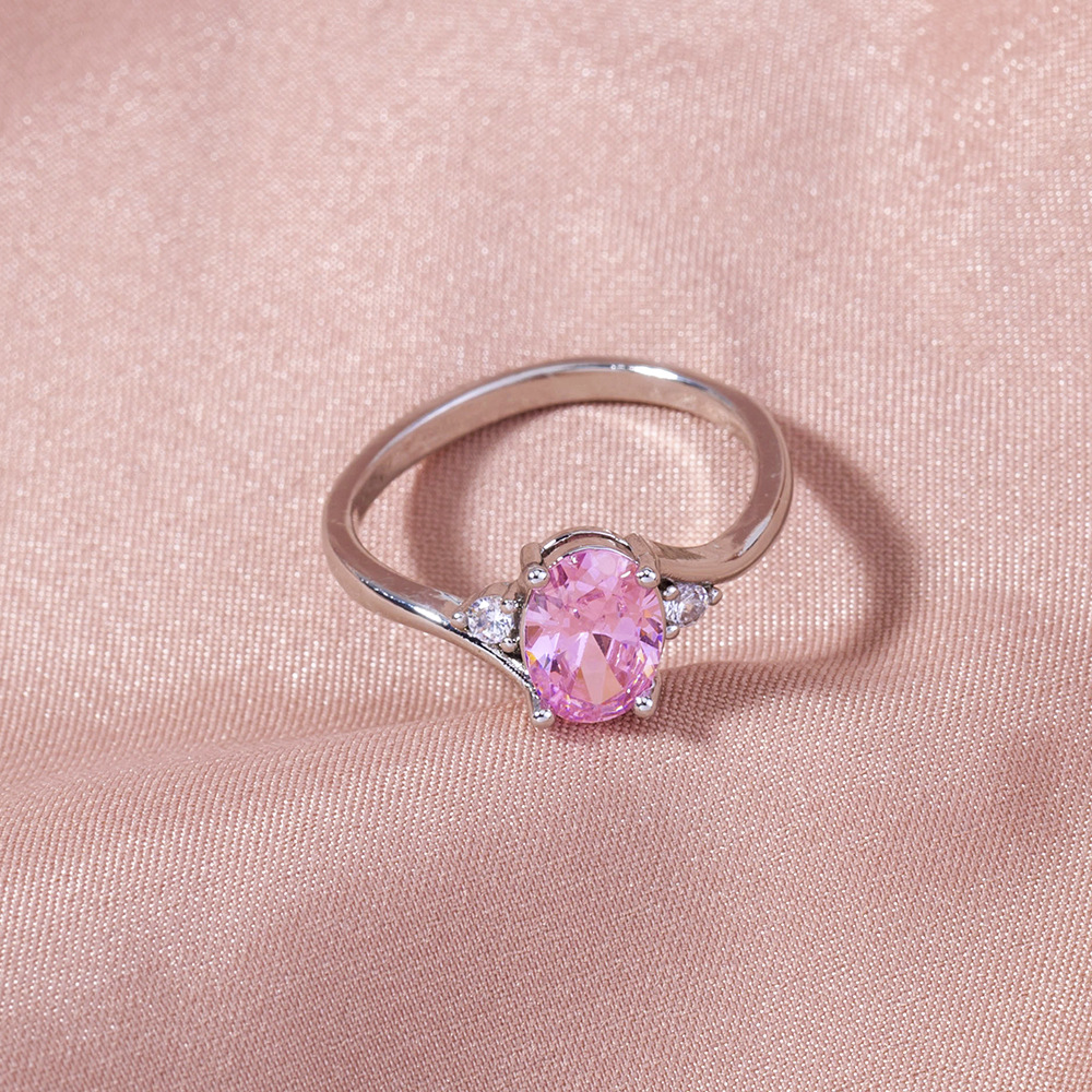  creative new pink zircon microinlaid copper ring wholesale Nihaojewelry  NHDB402682picture7