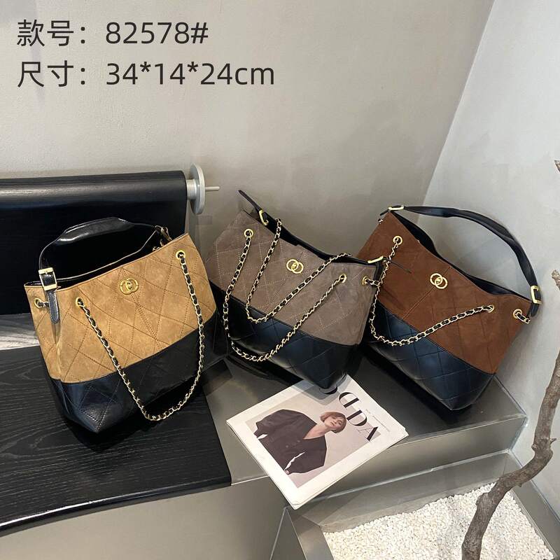 磨砂牛皮小香风链条包托特包高级感大容量时尚单肩腋下包斜挎女包|undefined