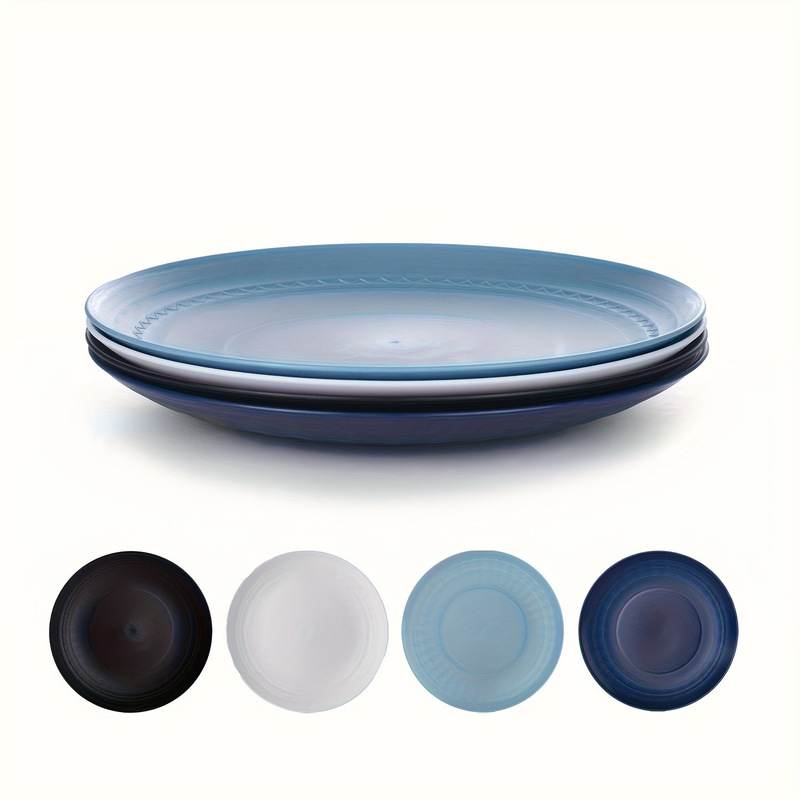 4Pcs Plastic Plates Dessert Plates Snack Plates Unbreakable Dinner Plates for Home Kitchen Party Student Dormitory 4Pcs Plastic Plates Dessert Plates Snack Plates Unbreakable Dinner Plates for Home Kitchen Party Student Dormitory