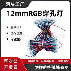 严选12mm RGB全彩外露灯串5V幻彩穿孔灯发光字像素灯圣诞装饰亮化