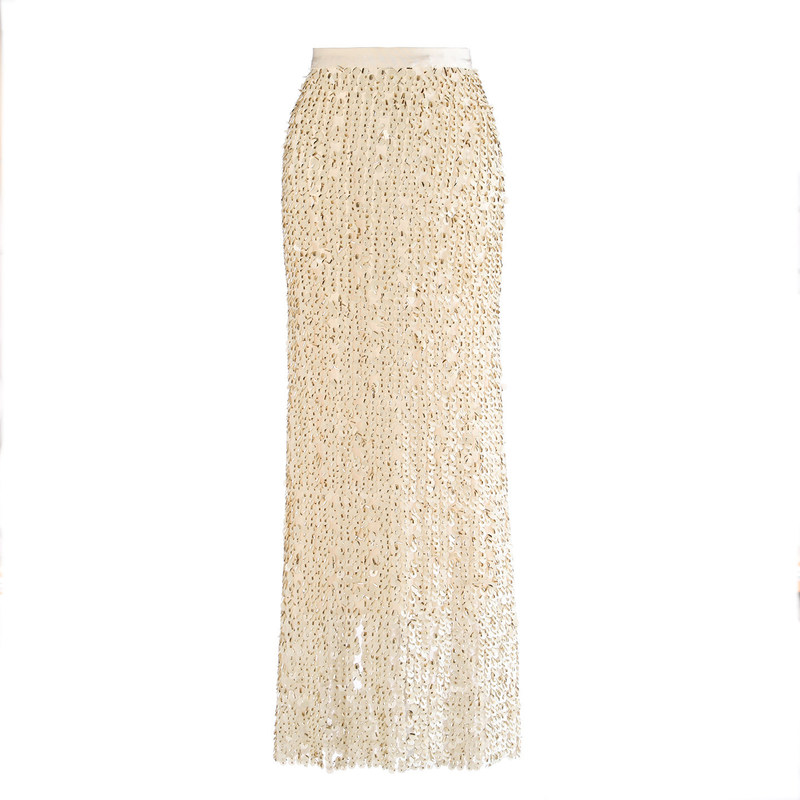 Stunningly Beautiful Retro Light Luxury High-End Elegant Sequined Beaded Long Dress, Slim-Fitting Elegant Bodycon Skirt