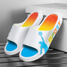 彩色厚底拖鞋男夏季外穿运动休闲一字拖室内居家防滑沙滩潮流凉拖