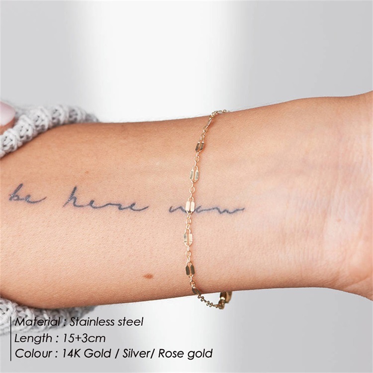 10g Weight 0.05µm-0.08µm Gold Plating Thickness PVD Coated Gold Plating Process PVD Coated 14K Gold Real Gold Plated U Shape Stainless Steel Fashion Waterproof Non Tarnish 304 Stainless Steel Bracelets