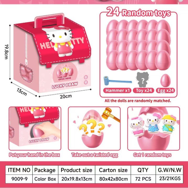 9009-9KT猫背包金蛋24PCS