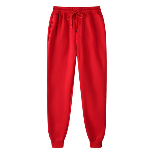 Men's and women's fleece 19-color sweatpants, smooth-surface ankle-tight sports pants, elastic waistband pencil pants, long pants—wholesale factory-direct products.