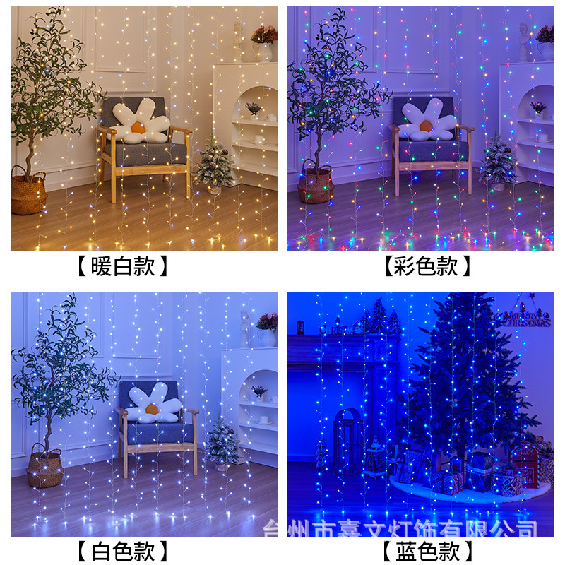 Lámparas de cortina de petardos creativas 10 colgando LED decoración de Navidad interior cuerda de lámparas de cobre en la atmósfera colgando lámparas nuevas luces