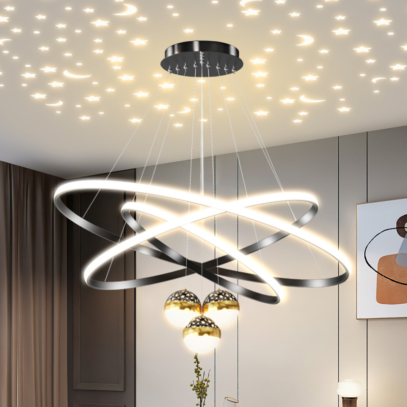 Restaurant Chandelier Modern Minimalist Living Room Chandelier Hall Main Light Zhongshan Lighting Manufacturer Direct Sales Cross-Border Supply