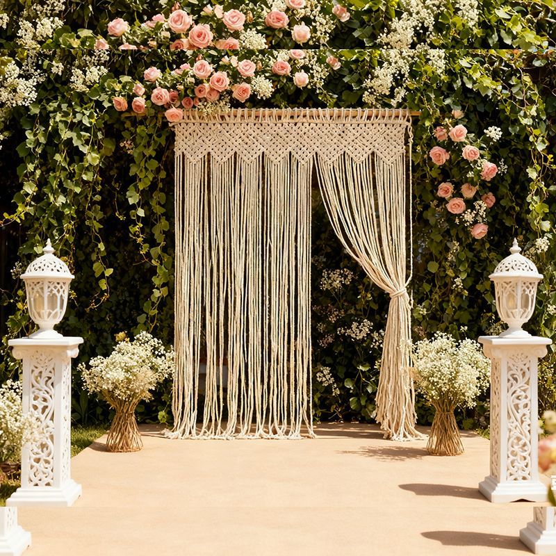 New Handmade Woven Door Curtain, Bohemian Tapestry Door Curtain, Nordic Tassel Curtain, Homestay Ins Pastoral Forest Style