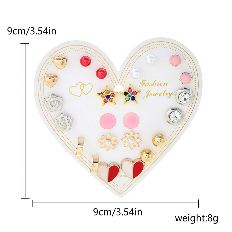 18g Weight 1 Set Modern Style Classic Style Geometric Heart Shape Butterfly Plating Alloy Rhinestones Earring Sets