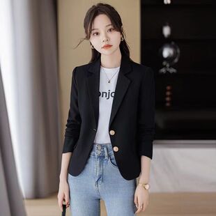 Short Blazer for Petite Women, Early Spring 2025, Casual Coffee-Colored Small Suit, Cross-Border Bestseller