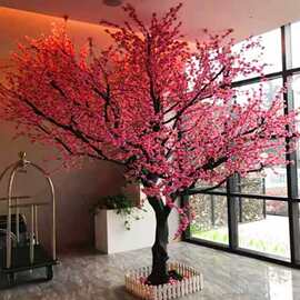 仿真桃花树假树室内装饰橱窗摆件网红许愿树商场酒店植物景观树
