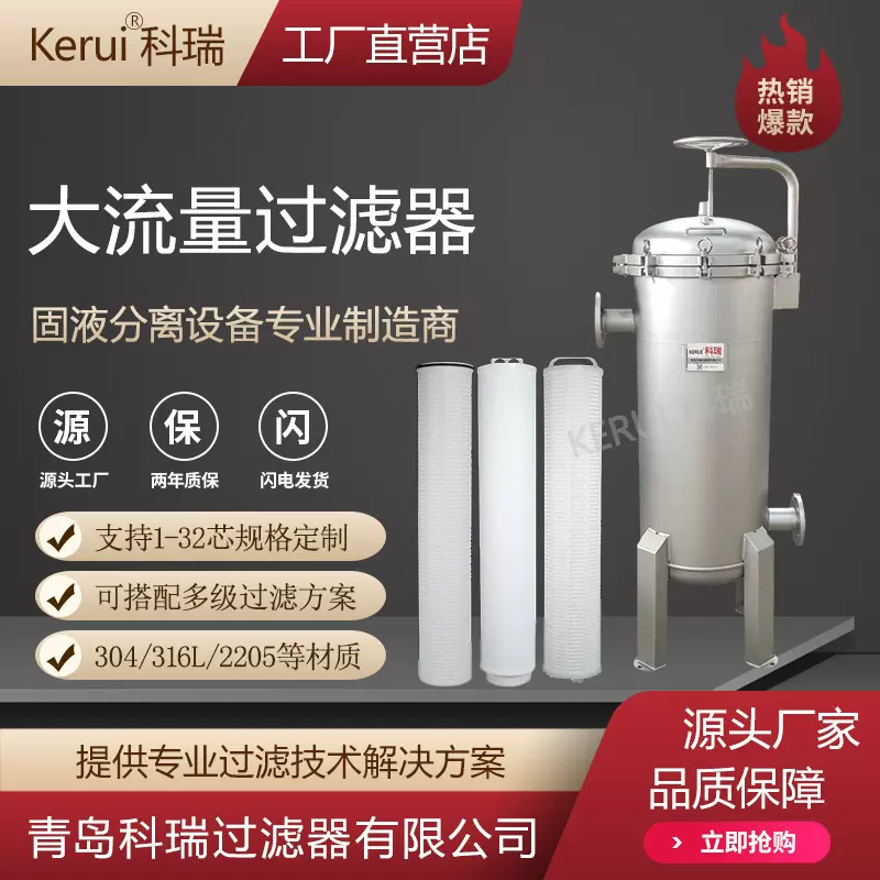 滤芯式过滤器大通量折叠滤芯过滤设备5微米反渗透精密保安过滤