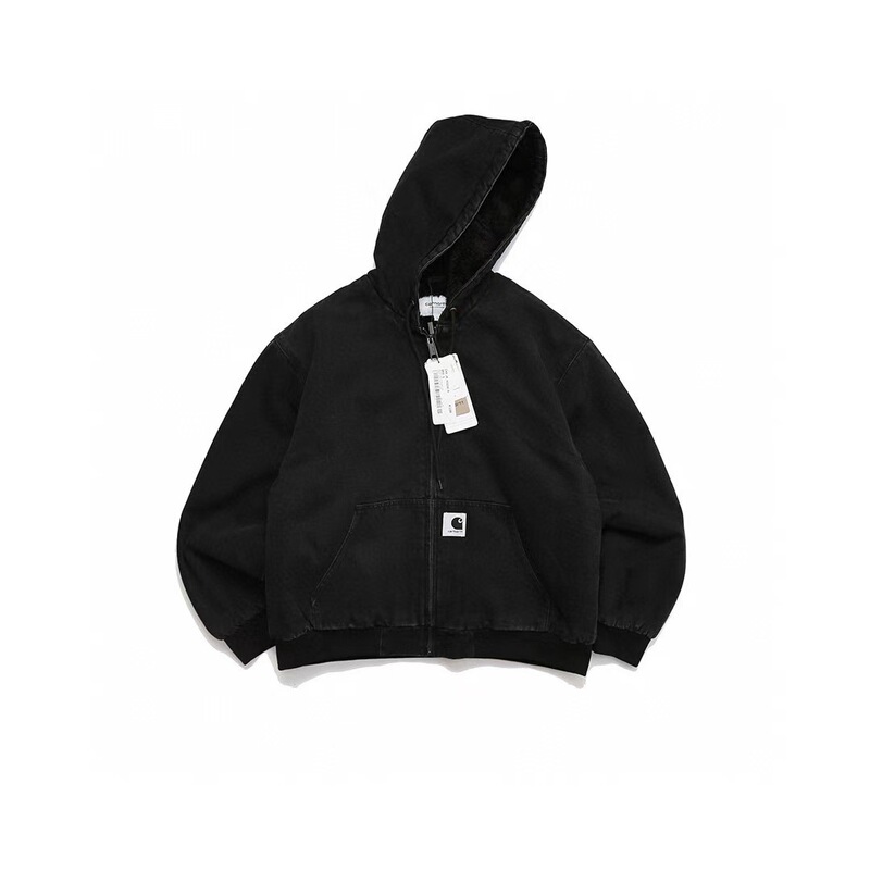 Cross-border Carhartt Active washed distressed denim workwear quilted thickened casual unisex hooded jacket Cross-border Carhartt Active washed distressed denim workwear quilted thickened casual unisex hooded jacket