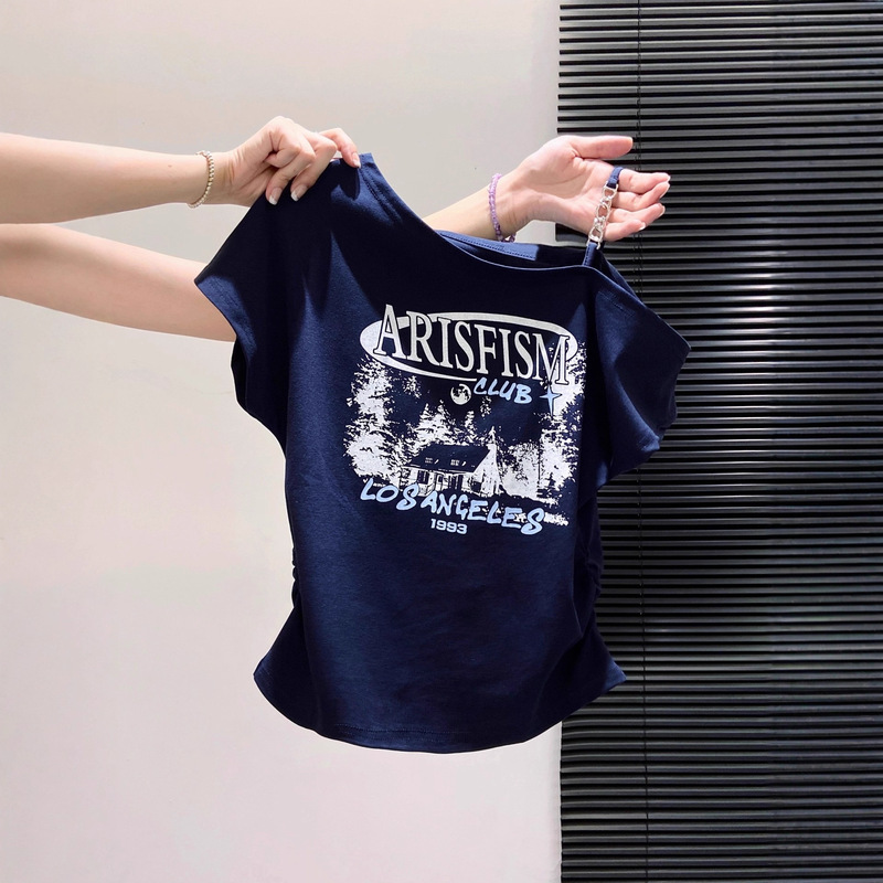 Clearance Sale ~ Hot Girl Off-Shoulder Short Sleeve T-Shirt for Women, Waist-Cinching Slimming Off-Shoulder Top Clearance Sale ~ Hot Girl Off-Shoulder Short Sleeve T-Shirt for Women, Waist-Cinching Slimming Off-Shoulder Top