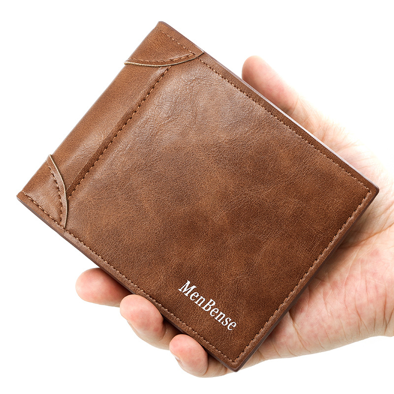 Estilo retro coreano hombres cartera corta carta de gran capacidad bolso de La Moneda multi-tarjeta de la cartera de los hombres