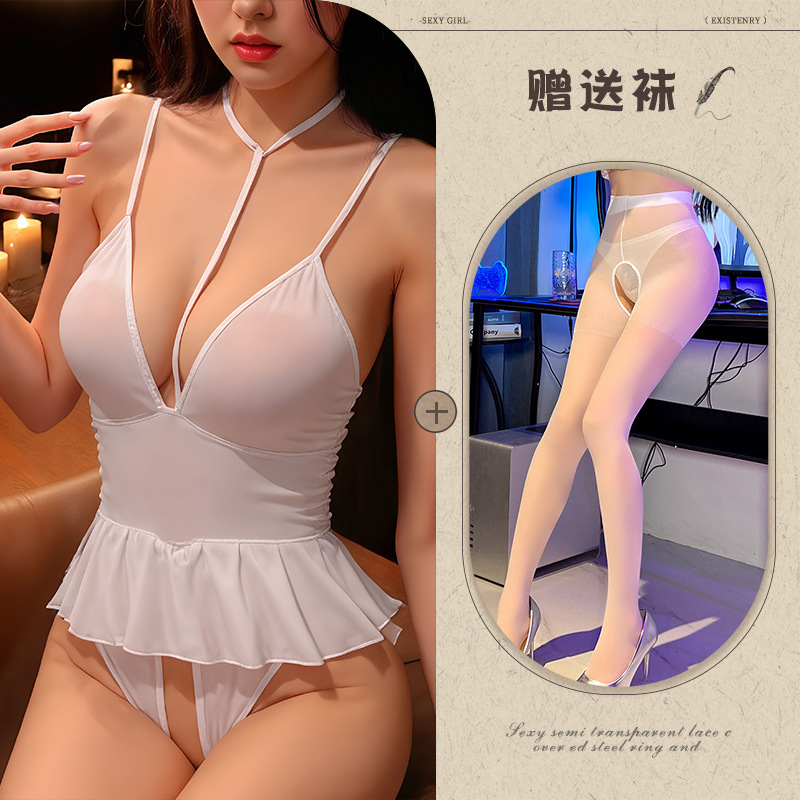 흰색 + 흰색 가랑이 없는 양말