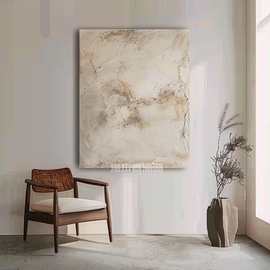 侘寂风无框画莫兰迪手绘油画客厅肌理抽象装饰画民宿会所玄关挂画