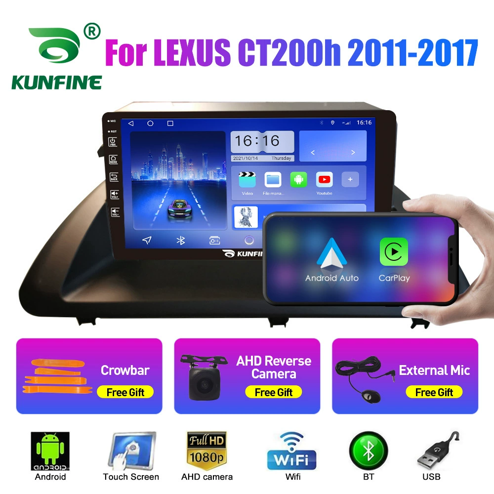 Подходит для Lexus CT200 2011-2017, бюджетная Android-автонавигация с камерой заднего вида, универсальная система