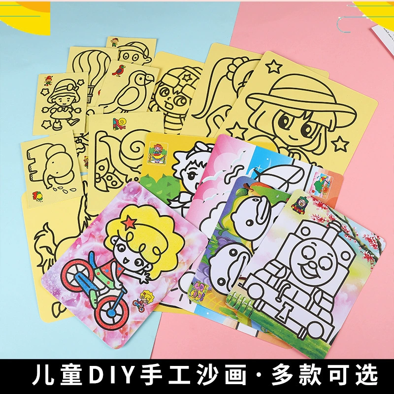 Новый набор для рисования песком, детская ручная работа, сделай сам, скребок, раскраска, живопись для студентов, мальчиков и девочек, творческая живопись, цветной песок
