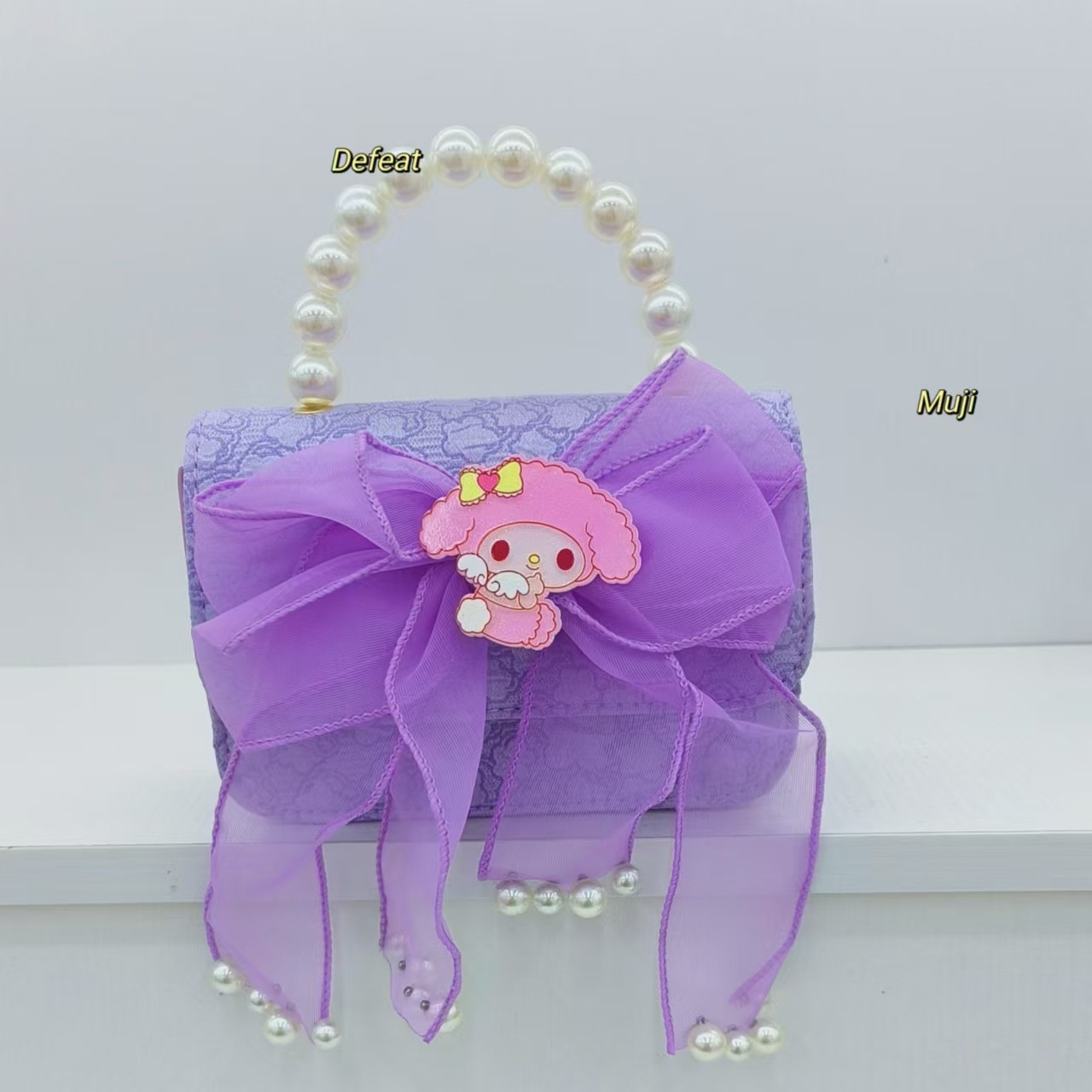 Melody Pearl bolso de princesa, bolso de cambio, bolso de accesorios, bolso de arco, bolso de Año Nuevo, bolso cuadrado de cadena