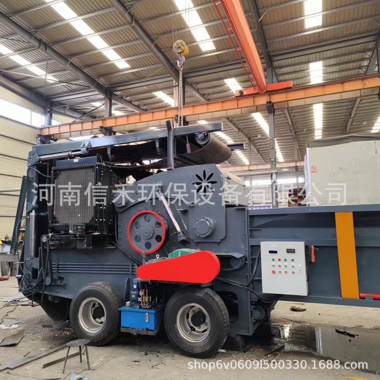 综合式建筑模板压缩板破碎机废旧木材粉碎机移动木托盘树枝破碎机