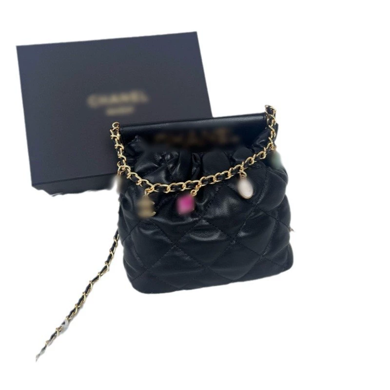 Chain, small bag, for import, with gem, Chanel style