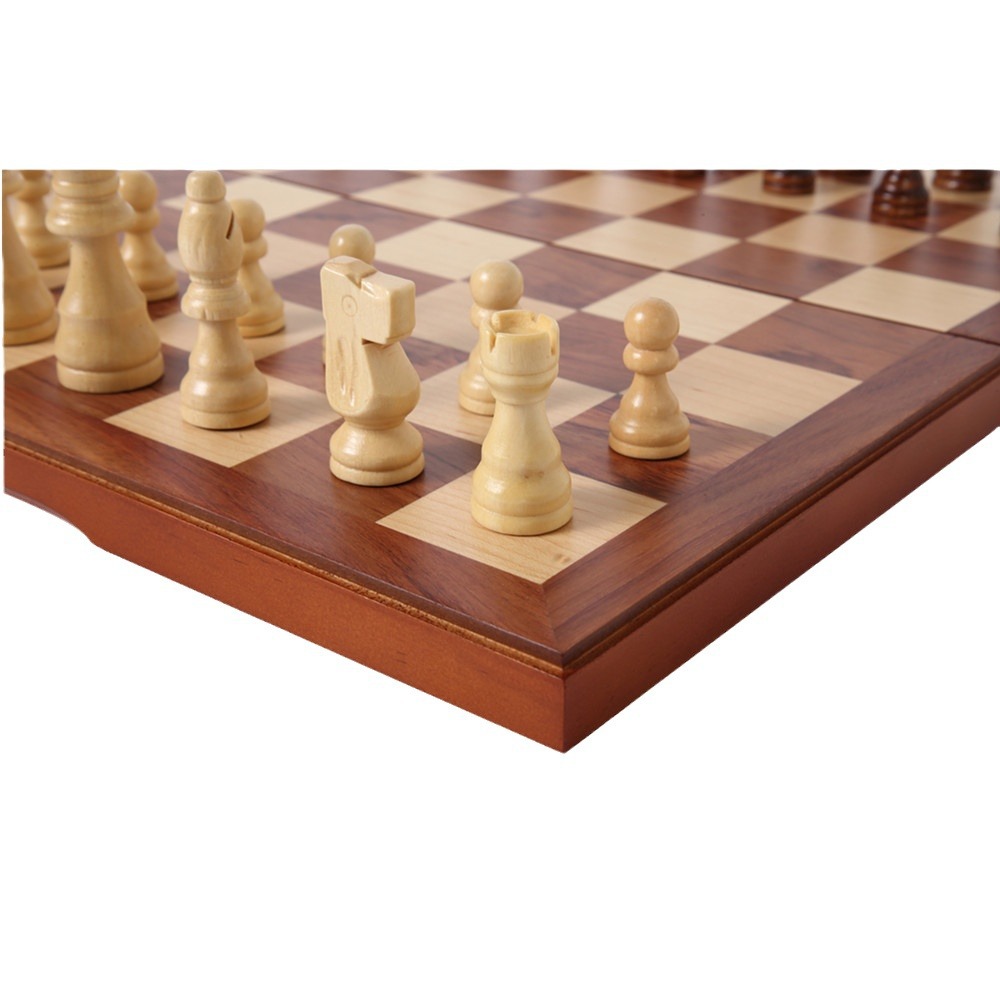 Personalizado ajedrez de madera sólida ajedrez de madera damas backgammon Go estudiantes juegos de inteligencia para niños