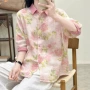 印花双层夏季宽松衬衫
