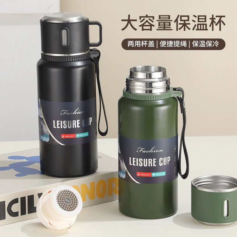 Термос из нержавеющей стали 316, большой объем, портативная чайная кружка, портативный термос для путешествий, для использования в автомобиле и на открытом воздухе.
