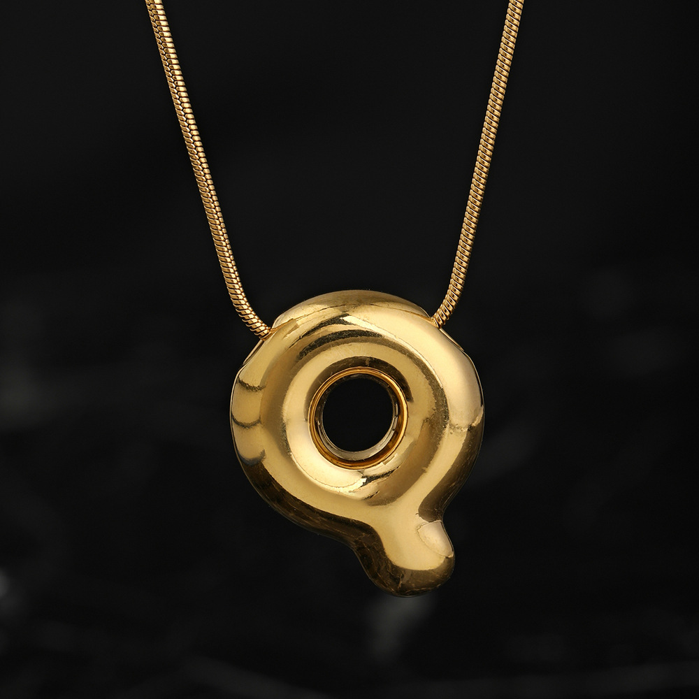 Colgante único venta cruzada de burbujas de fundición 26 collares de letras inglesas accesorios colgante DIY joyas de acero inoxidable