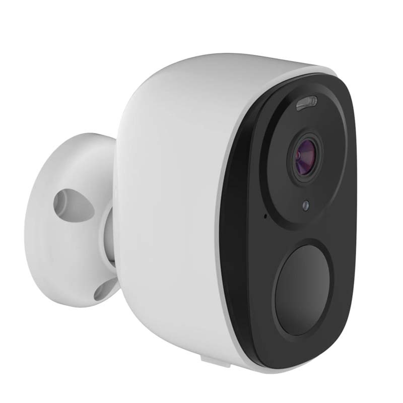 Cámara inteligente WiFi inalámbrica de alta definición con visión nocturna y rotación de 360 grados para uso doméstico, con batería de bajo consumo para monitoreo en exteriores.
