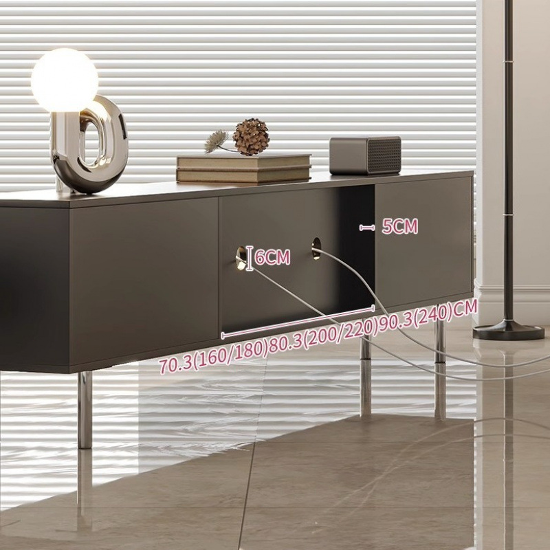 Mesa de té francesa gabinete de televisión combinación de tipo pequeño nuevo negro de lujo ligero sala de estar gabinete de televisión doméstica simple y moderno