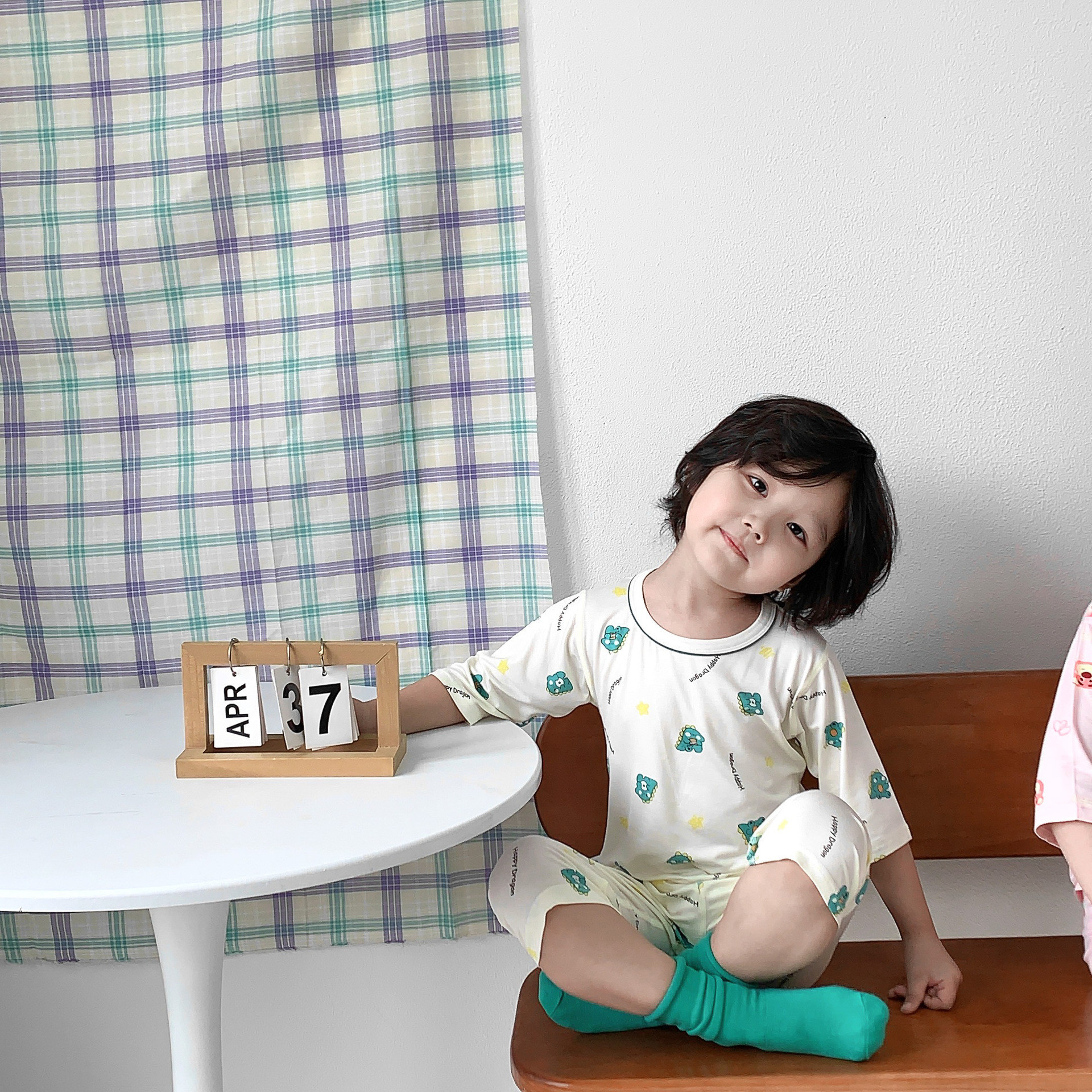 Pijamas para niños verano estilo fino Yasser niño manga tres cuartos encaje bebé aire acondicionado ropa traje de servicio a domicilio para niñas