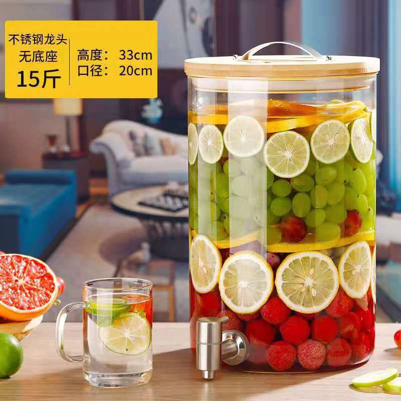 Hervidor frío de gran capacidad, hervidor de agua frío con grifo, hervidor de limón, jugo, bebida de cola, contenedor de barril, botella de vidrio de vino empapado